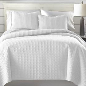 Twin/Twin XL Lightweight White Ultra Soft 2-Piece Microfiber Quilt Set