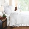 Twin Oversized 3-Piece Quilt Set White 100% Cotton Ruffles Pre-Washed