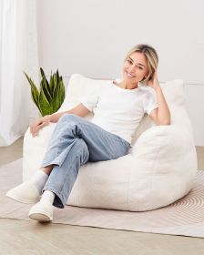 Bean Bag Chair, 3 feet Bean Bag Chair with Soft Armrests and Storage Pocket, 25D Memory Foam Filled with Soft Teddy Velvet Cover