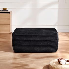 OTTOMAN-PLUSH-BLACK-It can be used as a coffee table, a footstool, paired with an L-shaped sofa, or for main living room use.