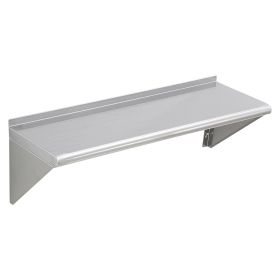 12" x 36" Stainless Steel Shelf, Wall Mounted Floating Shelving with Brackets, 250 lbs Load Capacity Commercial Shelves