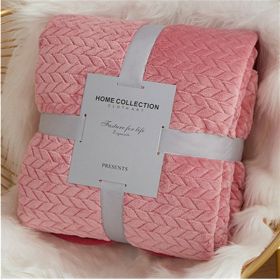 Solid Color Flannel Wheat Grain Blanket Children's Blankets (Option: Pink-120x200cm)