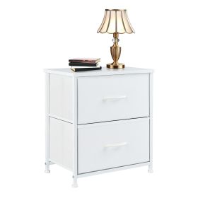 Living Room Cabinet Layers Set of 2 Fabric Drawers Beside Nightstand Table Closet Chest Clothes Display Cabinet Of Furniture (Color: 1pc White)