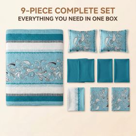 Surprise Room Makeover! 9-Piece Mystery Bedding & Curtain Bundle (Color: Surprise, size: KING)
